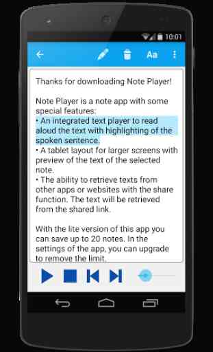 Note Text Player (Read aloud) 2