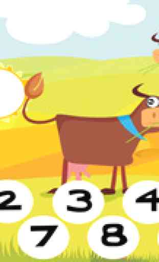 Animals of the Farm Counting Game for Children: Learn to Count Numbers 1-10 2