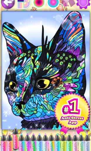 Adult Coloring Books Anti Stress Cats Pages Games 2