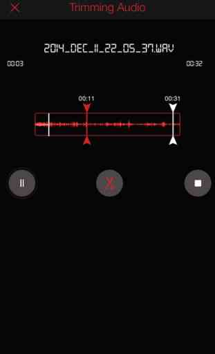 HD Recorder : (WAV,M4A,AAC,MP4,CAF) Audio And Voice Recording With Playback, Trimming And Sharing 3