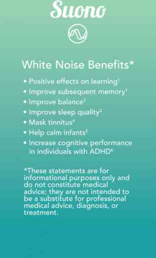 Suono Noise Masking - Soothing white, pink, and brownian noise to aid power napping, meditating, chilling and concentrating 2