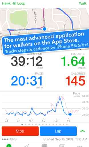 Walkmeter GPS Pedometer - Walking, Running, Hiking 1