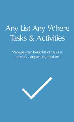 Any List Tasks & Activities Planner - To-do pocket task & checklist for iPad 1