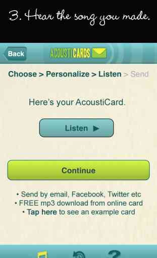 AcoustiCards: Tailored songs, personalized musical greetings 4