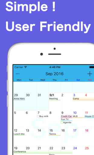 Calendar Z - Free simple schedule planner reminder 1