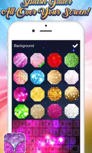 Glitter Keyboard for Girls – Colorful Background Theme.s with Pink Glowing Key.s and Cute EmojiS 1