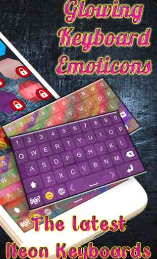 Glowing Keyboard Emoticons  – Neon Text Fonts and Stickers for iPhone Free 2
