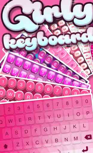 Girly Keyboards with Pink Background Theme & Emoji 1