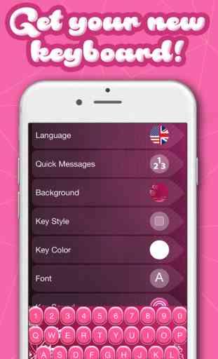 Girly Keyboards with Pink Background Theme & Emoji 3