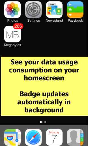 Megabytes - Cellular (3G/4G/LTE/GPRS/EDGE) data usage on your Home Screen / Lock screen / Notification Center & widget 1