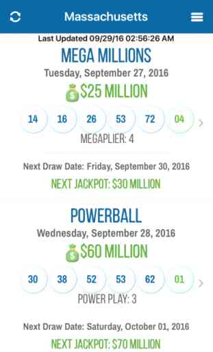 Lottery Results: Massachusetts 1