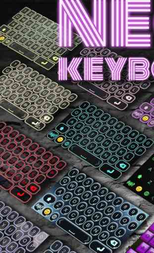 Neon LED Keyboard Themes – Electric Color Keyboards with Glow Backgrounds, Emoji and Fonts 1
