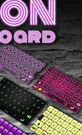 Neon LED Keyboard Themes – Electric Color Keyboards with Glow Backgrounds, Emoji and Fonts 2