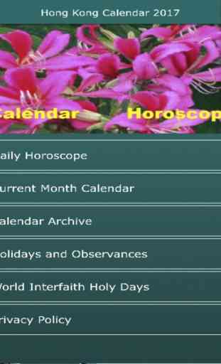 Hong Kong Calendar 2017 with Daily Horoscope 4