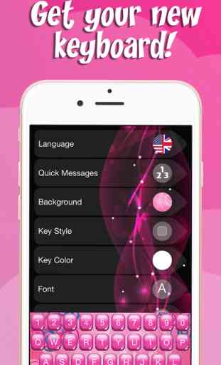 Pink Keyboard Design – Cute Keyboards for Girls With Glitter Backgrounds and Fancy Fonts 3