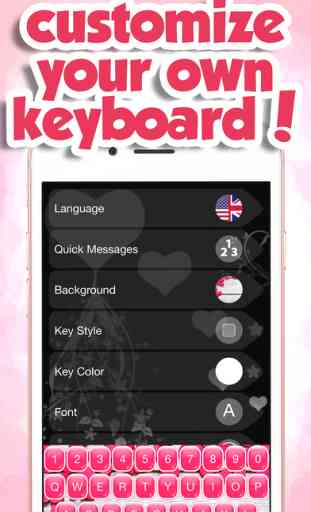 Pink Keyboard for Girls – Custom Color Keyboard Themes with Cute Glitter Backgrounds and Font 3