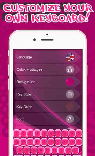 Pink Keyboard Maker – Custom Color Keyboard with Cute Backgrounds and Font Changer with Emoji.s 3