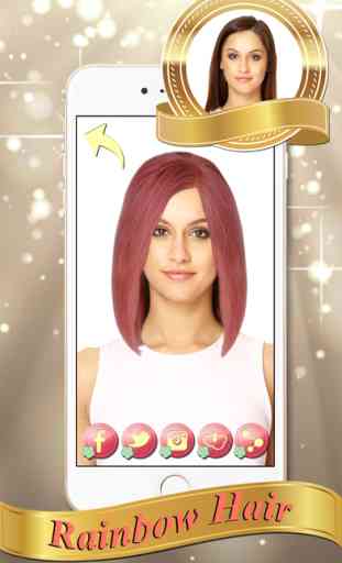 Rainbow Hair Color Change.r & Montage - Edit Photo in Virtual Salon with Modern Hair.style Sticker.s 3