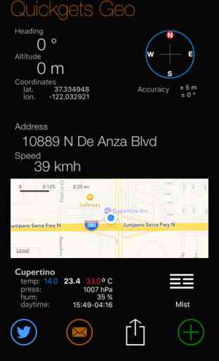 Quickgets Geo - compass, altimeter, GPS and speedometer app and widgets 1