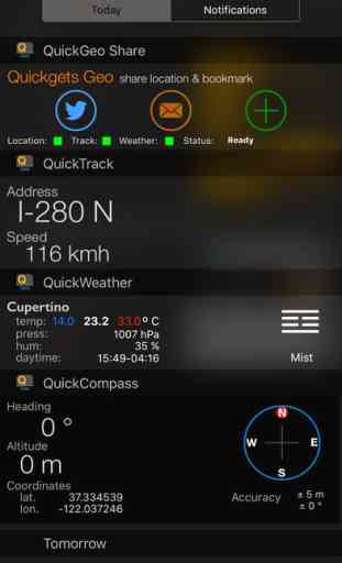 Quickgets Geo - compass, altimeter, GPS and speedometer app and widgets 3