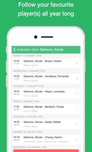 Tennis Calendar - Sync ATP/WTA games including live results to your calendar (TennisCal) 2