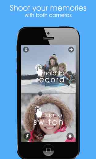 UpDown Videos - Collage, clone or add music using front and back camera 2