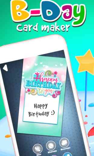 Virtual B-day Card Make.r – Wish Happy Birthday with Decorative Background and Colorful Text 1