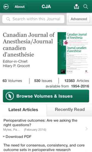 Canadian Journal of Anesthesia 1