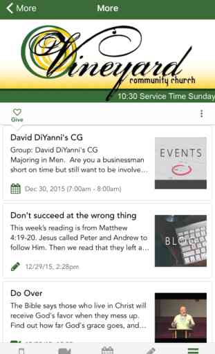 Vineyard Community Church Mobile App 2