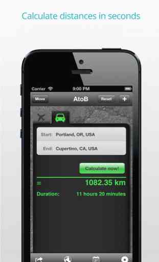 AtoB Distance Calculator PRO - easy and fast air or car route measurement from A to B for travel and more 1