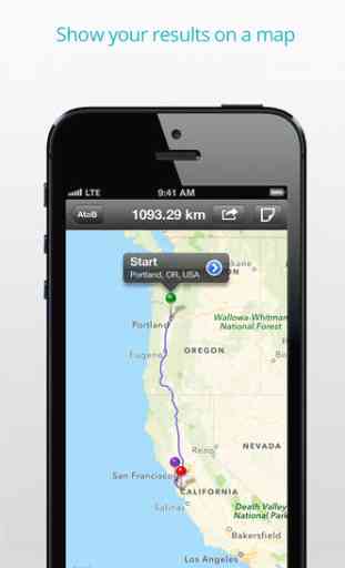 AtoB Distance Calculator PRO - easy and fast air or car route measurement from A to B for travel and more 3