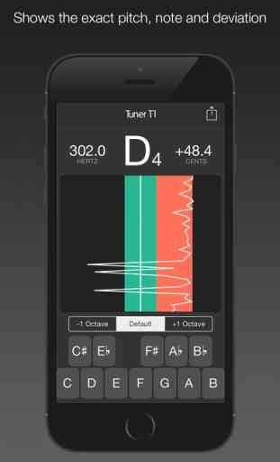 Tuner T1 Free – Tune any musical instrument (guitar, ukulele, violin, viola, bass, cello and more). 3