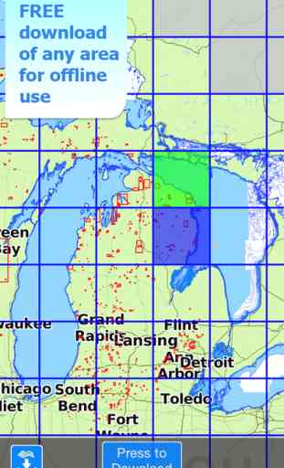 Aqua Map Michigan MI Lakes and Great Lakes 4