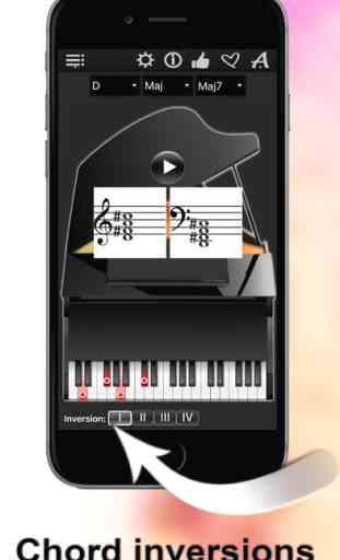 Piano Chords Compass - learn the chord notes & play them 2
