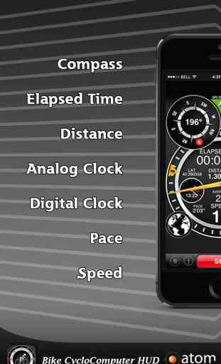 Bike CycloComputer HUD - gps, odometer, altimeter, inclinometer and maps computer for your bike 2
