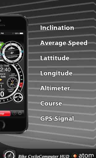 Bike CycloComputer HUD - gps, odometer, altimeter, inclinometer and maps computer for your bike 3