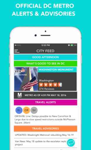 CitySlqr: DC Metro WMATA Transit & Travel App 1