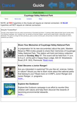 Cuyahoga Valley National Park gps and outdoor map with Guide 2
