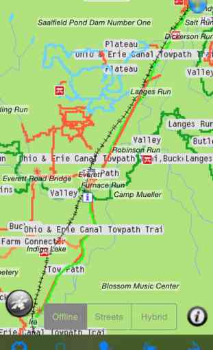 Cuyahoga Valley National Park gps and outdoor map with Guide 3