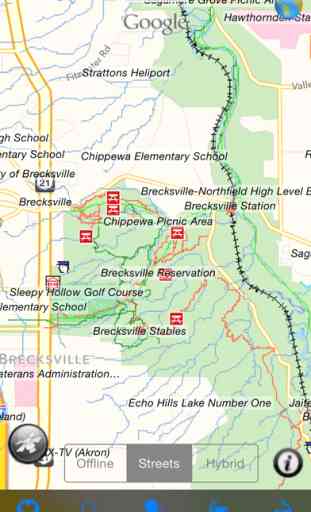 Cuyahoga Valley National Park gps and outdoor map with Guide 4