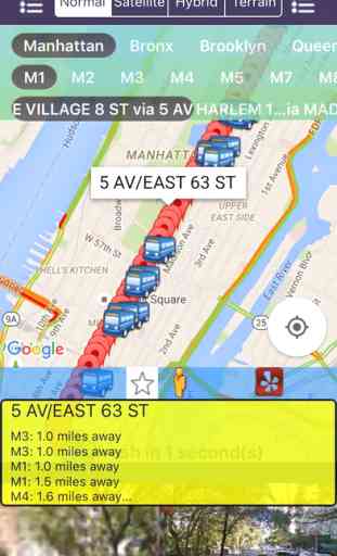 My NYC Next Bus Real Time - Public Transportation Directions and Trip Planner 1