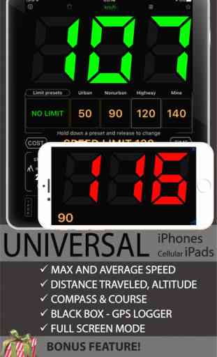 Speedometer Free Speed Limit Alert + GPS Black Box 3