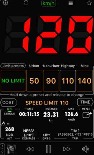 Speedometer Free Speed Limit Alert + GPS Black Box 4