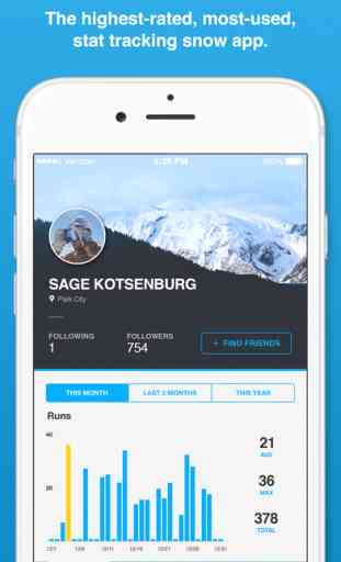Trace Snow - Ski + Snowboard Tracker 1