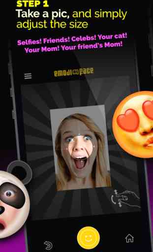Emoji My Face: take selfies to morph faces into emojis & create your own custom design photo character avatar! 2
