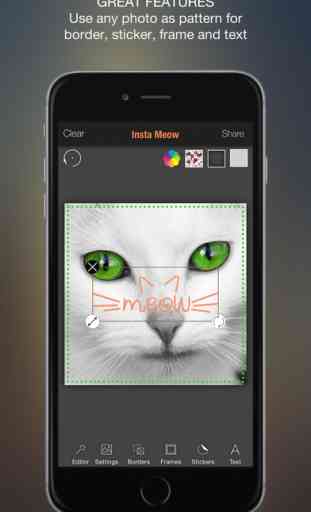 Insta Meow : Pic Framing for Cat Lovers  - Well designed photo frames and stickers 3
