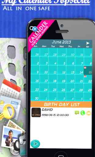 MyCalendar TopSecrete Free - Hide and lock private photo,video and secret info + protected by BirthDay Calendar 1