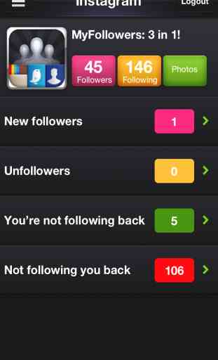 MyFollowers: 3 in 1! for Instagram, Twitter and Facebook 2