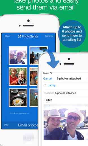 PhotoSendr: send photos via email to a mailing list 1