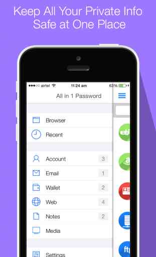 All in 1 Password Manager Lite & Secret Camera - Secure digital Wallet application to Hide Personal Data with Private Browser 2